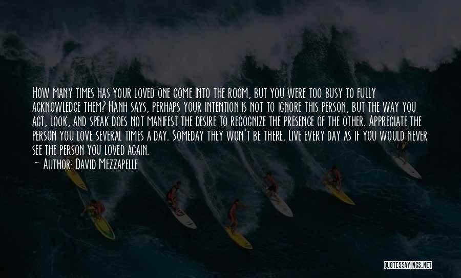Appreciate Loved Ones Quotes By David Mezzapelle