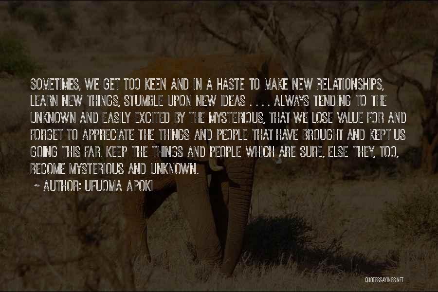 Appreciate The Things Quotes By Ufuoma Apoki