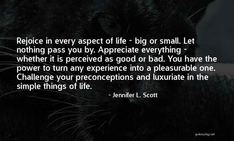 Appreciate Things In Life Quotes By Jennifer L. Scott