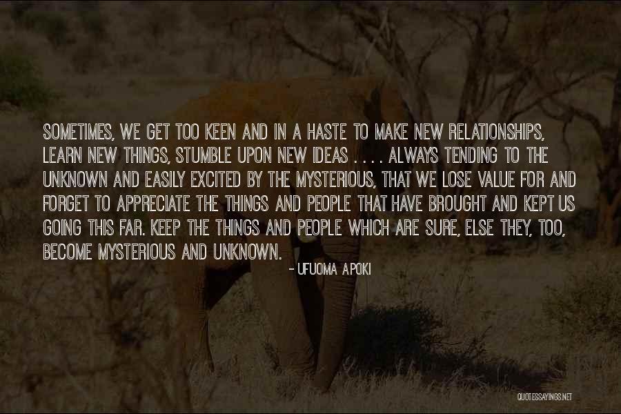 Appreciate Things In Life Quotes By Ufuoma Apoki