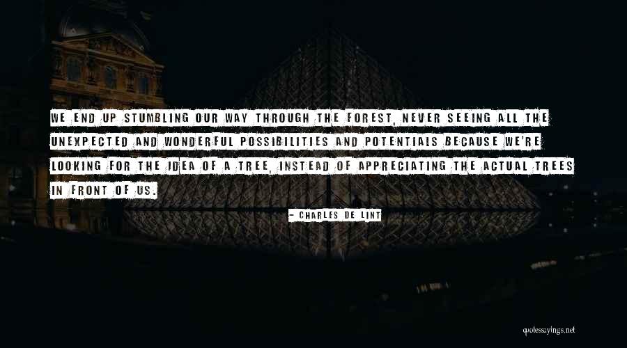 Appreciating What's In Front Of You Quotes By Charles De Lint Appreciating What's In Front Of You Quotes By Charles De Lint