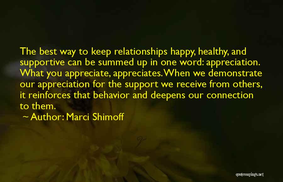 Appreciation For Support Quotes By Marci Shimoff