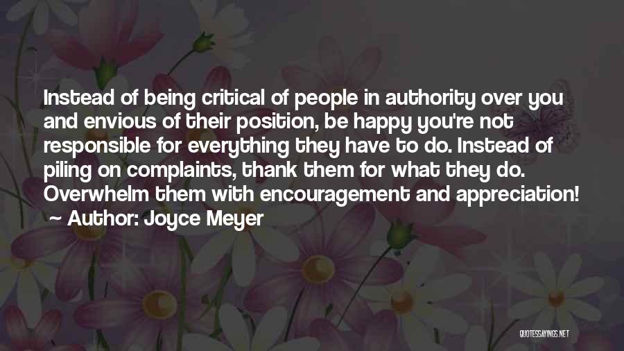 Appreciation Of Work Quotes By Joyce Meyer