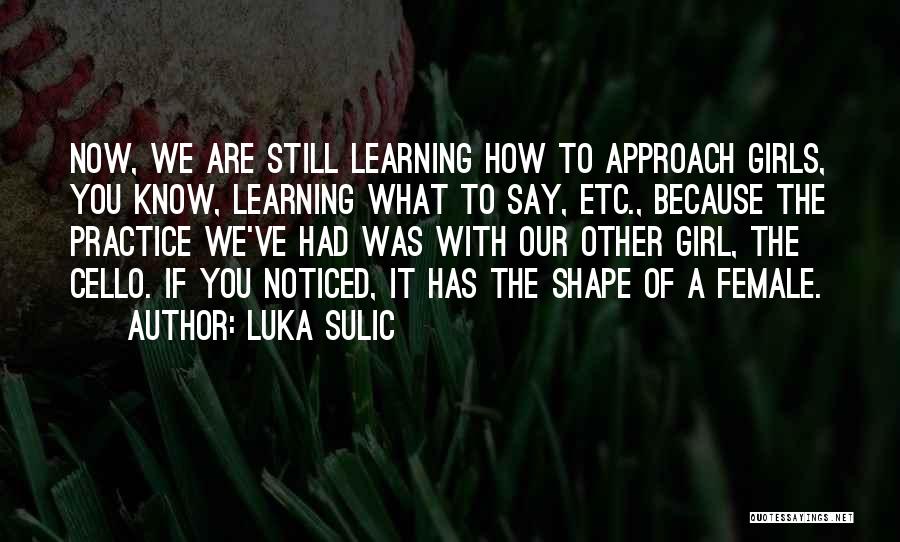 Approach Girl Quotes By Luka Sulic