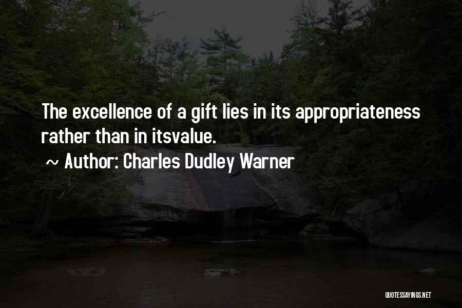Appropriateness Quotes By Charles Dudley Warner
