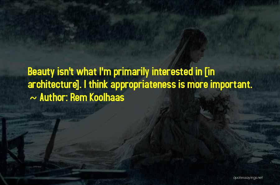 Appropriateness Quotes By Rem Koolhaas