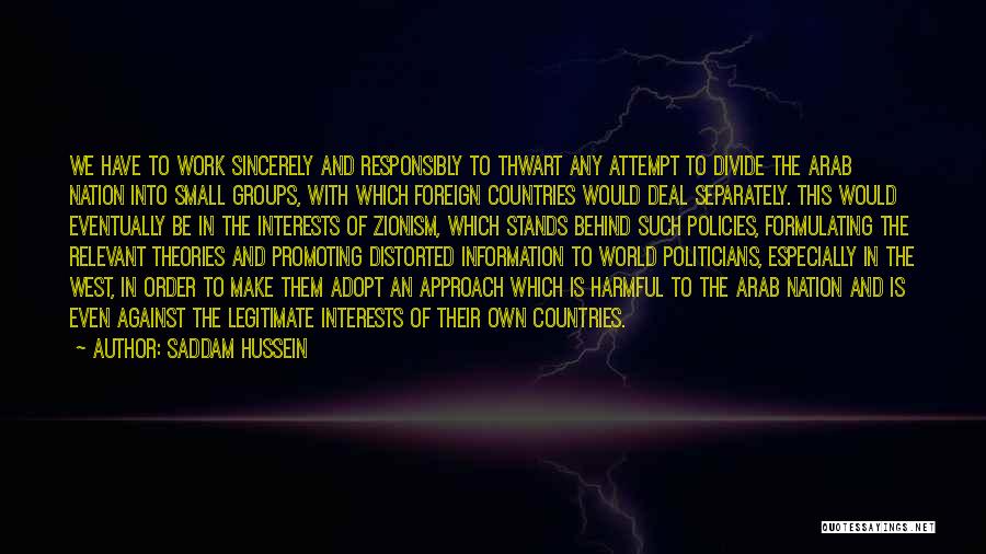 Arab Countries Quotes By Saddam Hussein