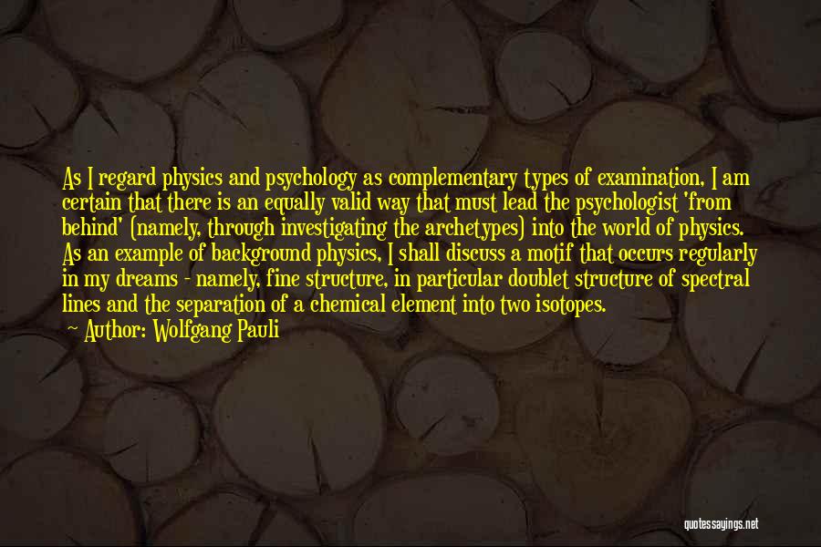 Archetypes Psychology Quotes By Wolfgang Pauli