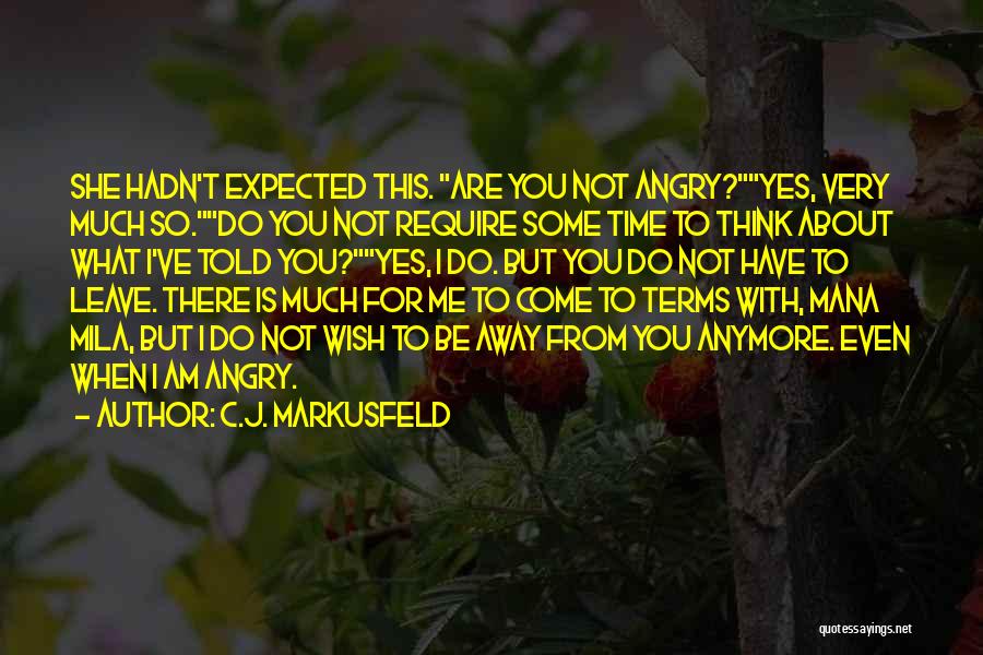 Are You Angry With Me Quotes By C.J. Markusfeld