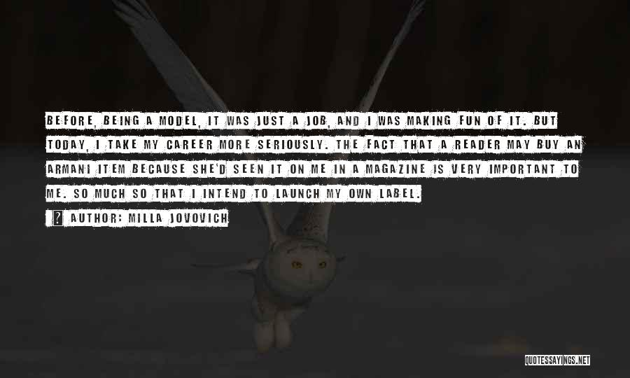 Armani Quotes By Milla Jovovich