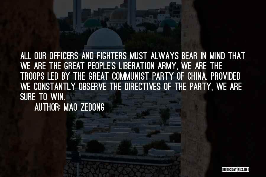 Army Officers Quotes By Mao Zedong