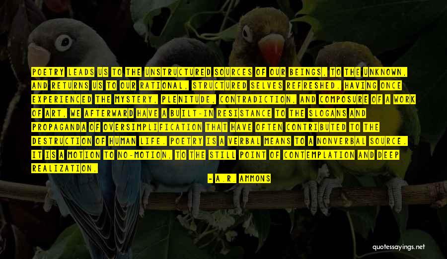 Art And Resistance Quotes By A.R. Ammons Art And Resistance Quotes By A.R. Ammons