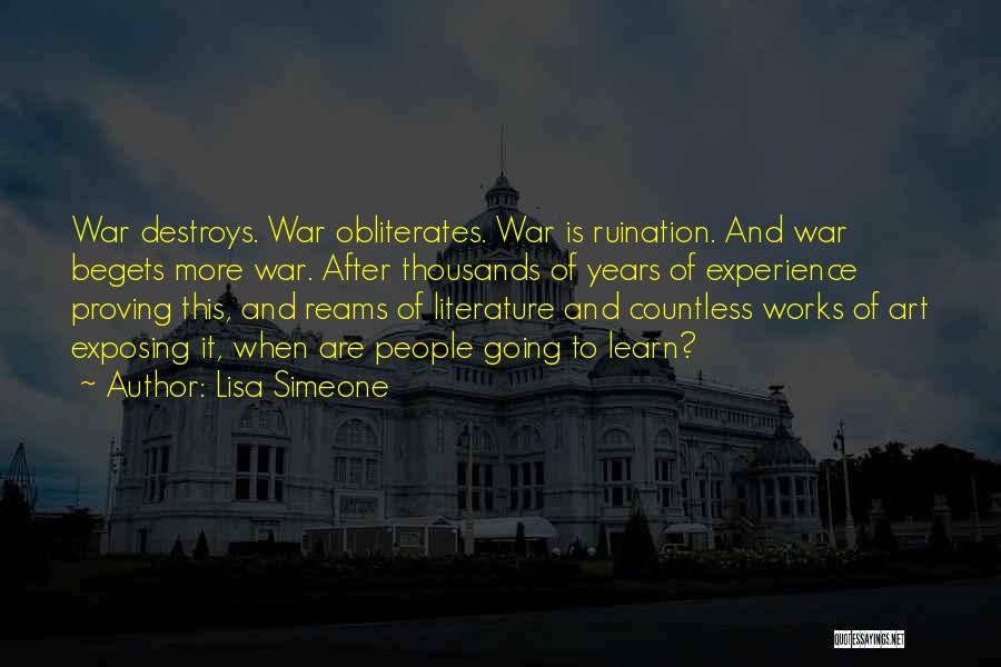 Art And War Quotes By Lisa Simeone