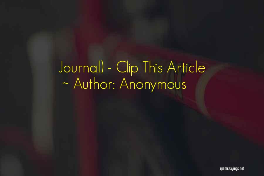 Article Quotes By Anonymous