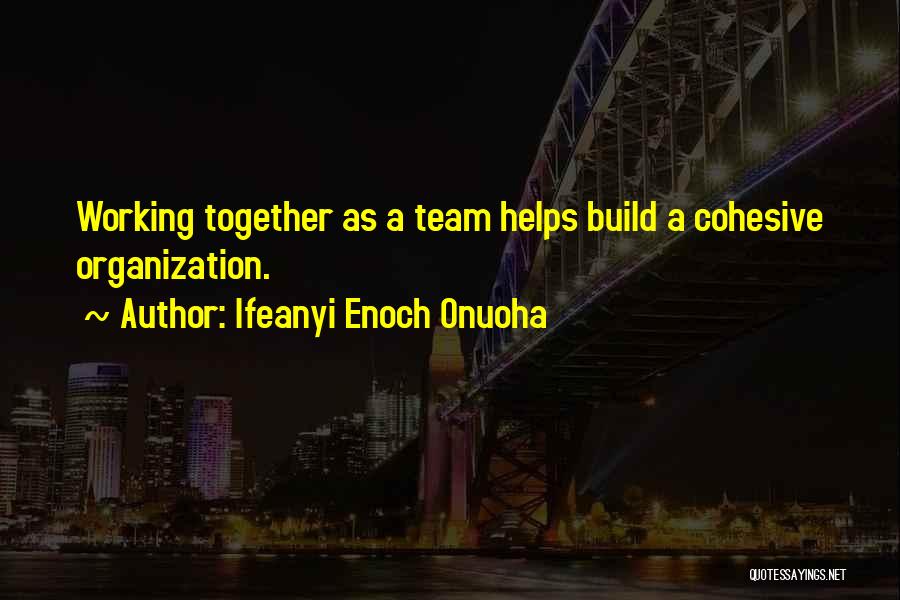 As A Team Quotes By Ifeanyi Enoch Onuoha
