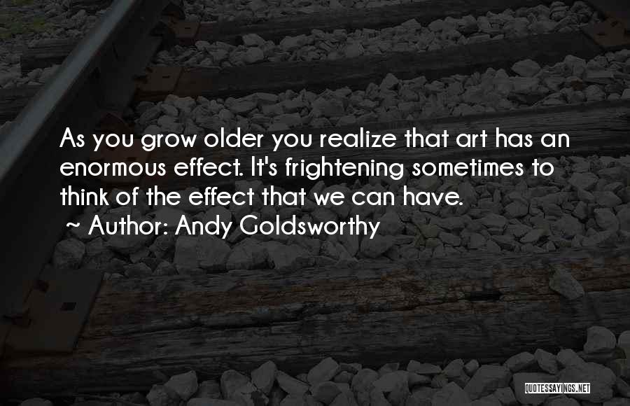 As You Grow Older You Realize Quotes By Andy Goldsworthy