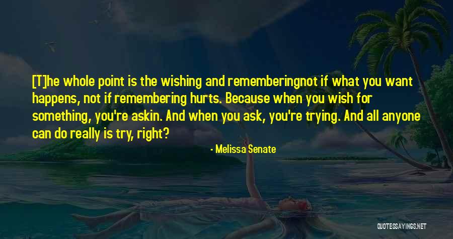 Ask For What You Want Quotes By Melissa Senate