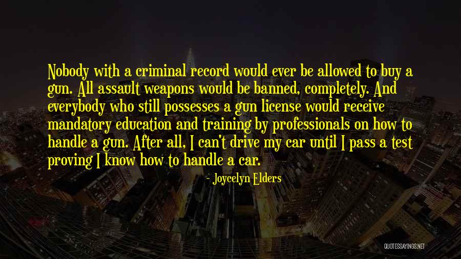 Assault Weapons Quotes By Joycelyn Elders