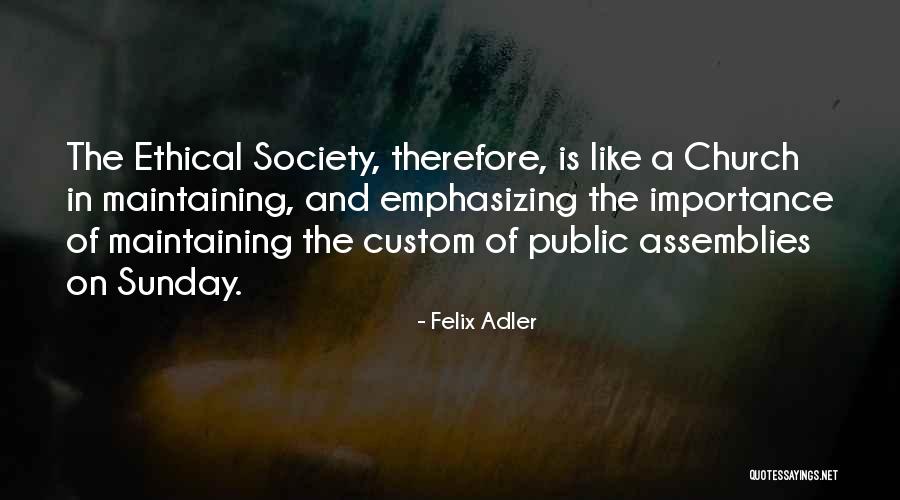 Assemblies Quotes By Felix Adler