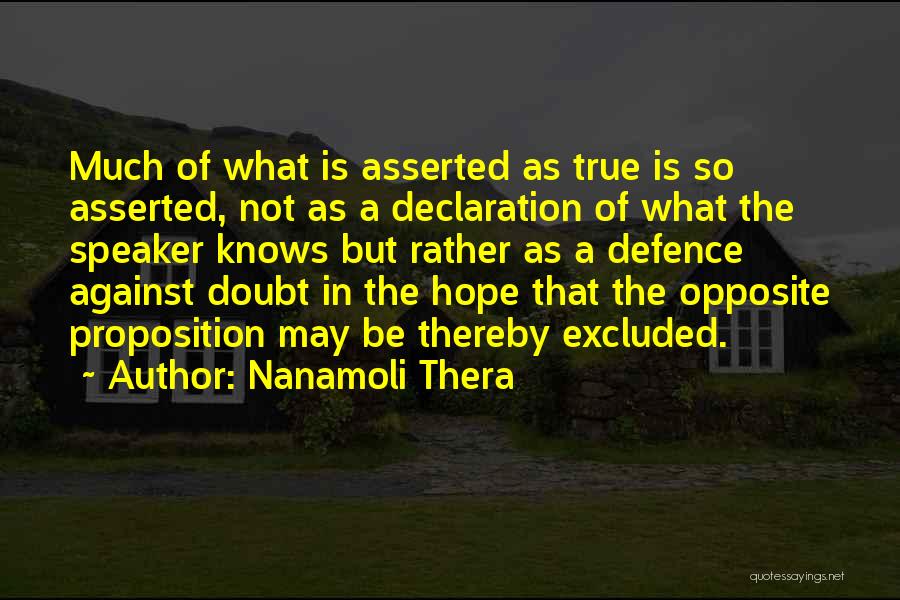 Asserted Quotes By Nanamoli Thera