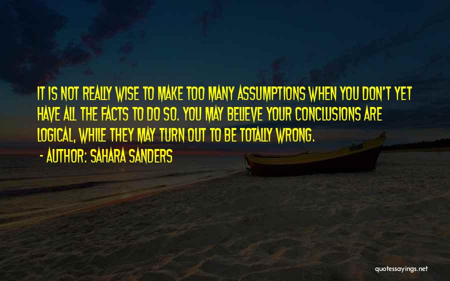 Assumptions In Relationships Quotes By Sahara Sanders