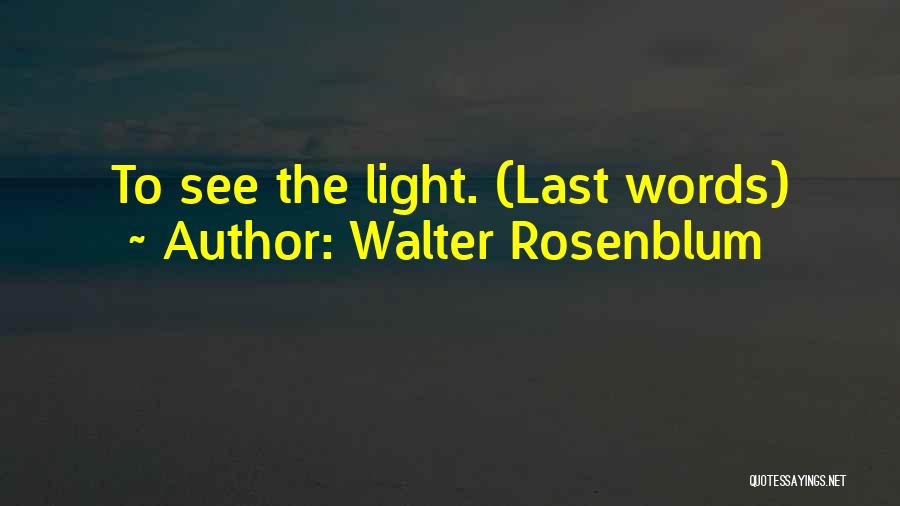 At Last I See The Light Quotes By Walter Rosenblum