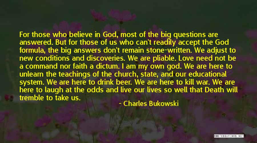 Atheism Love Quotes By Charles Bukowski