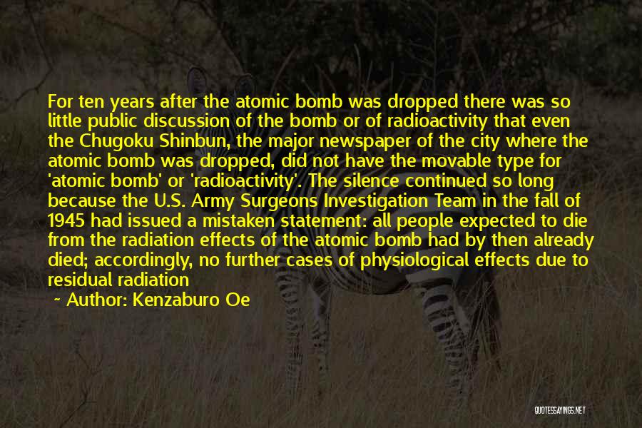 Atomic Bomb Dropped On Hiroshima Quotes By Kenzaburo Oe