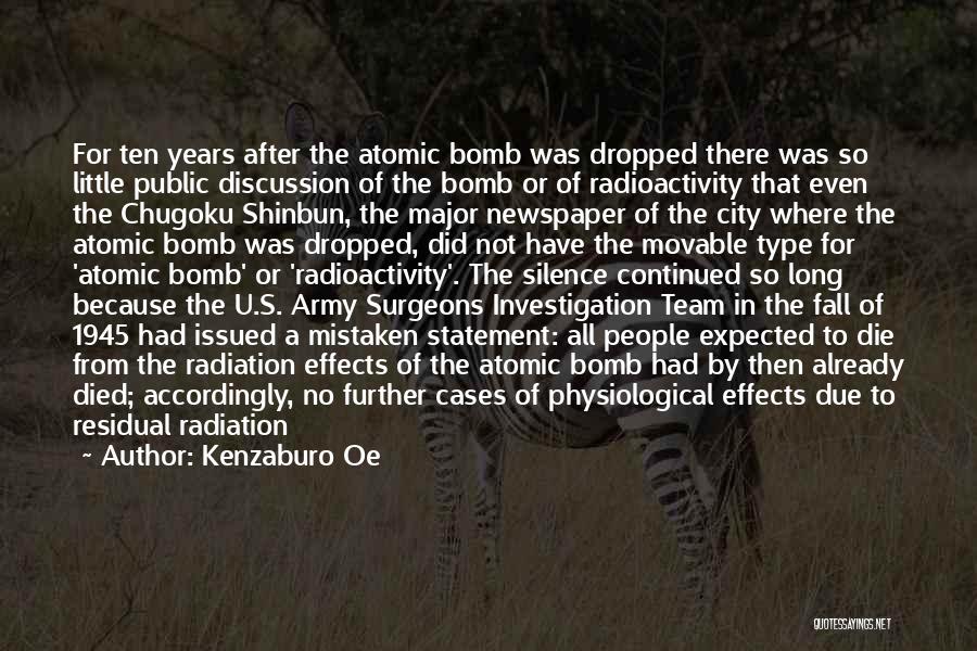 Atomic Bomb On Hiroshima Quotes By Kenzaburo Oe