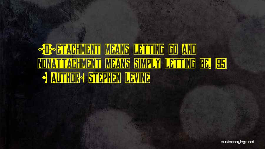 Attachment And Detachment Quotes By Stephen Levine