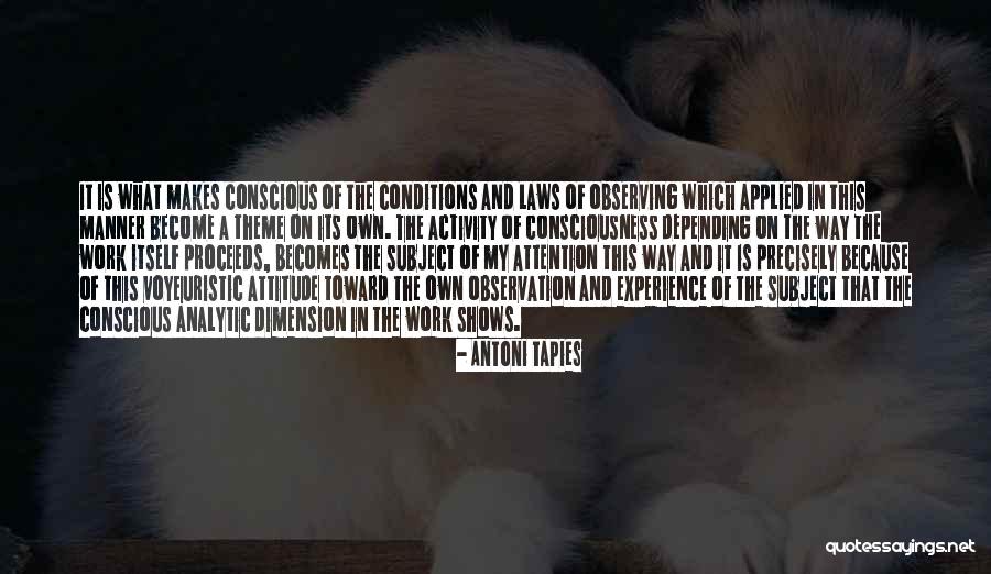 Attitude And Work Quotes By Antoni Tapies