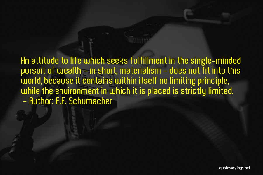 Attitude In Short Quotes By E.F. Schumacher