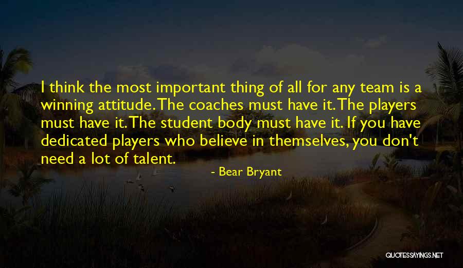 Attitude Is Must Quotes By Bear Bryant