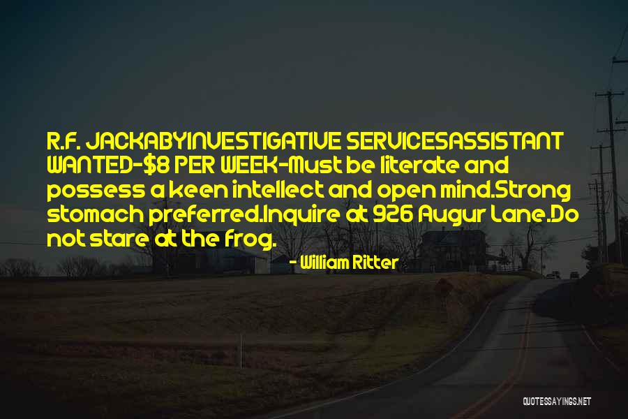 Augur Quotes By William Ritter