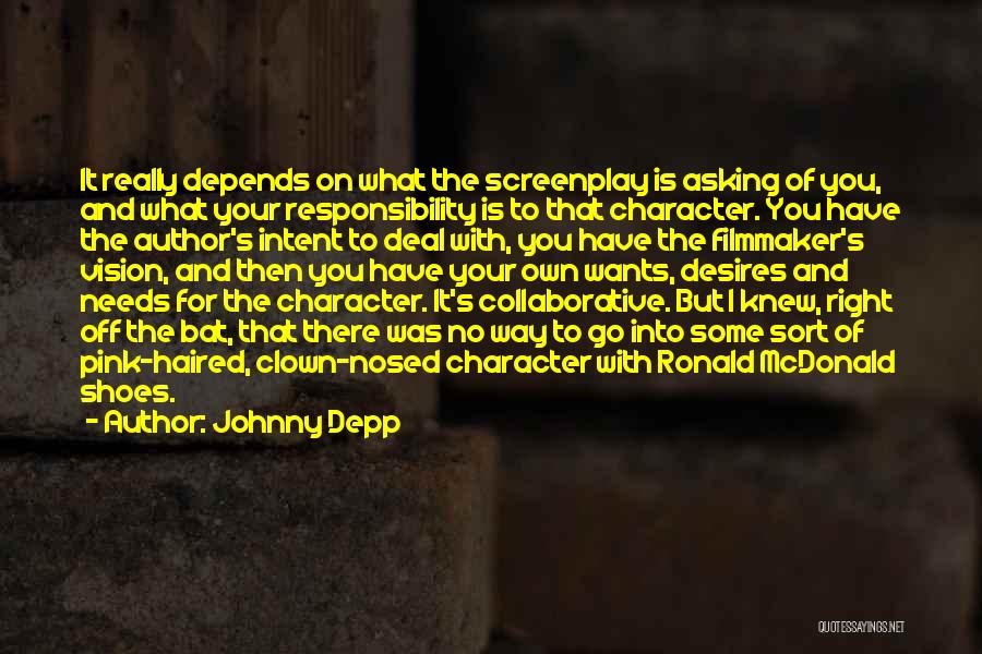 Author Intent Quotes By Johnny Depp