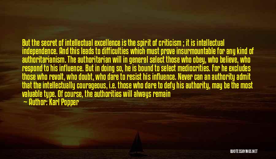 Authoritarianism Quotes By Karl Popper