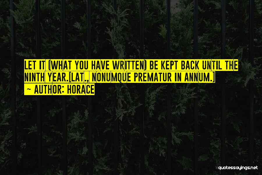 Authorship Quotes By Horace