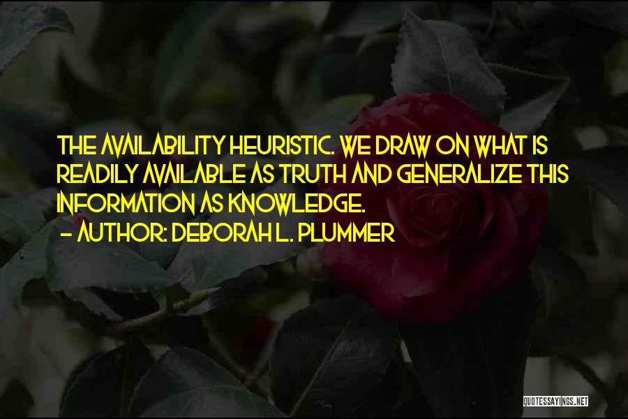 Availability Heuristic Quotes By Deborah L. Plummer