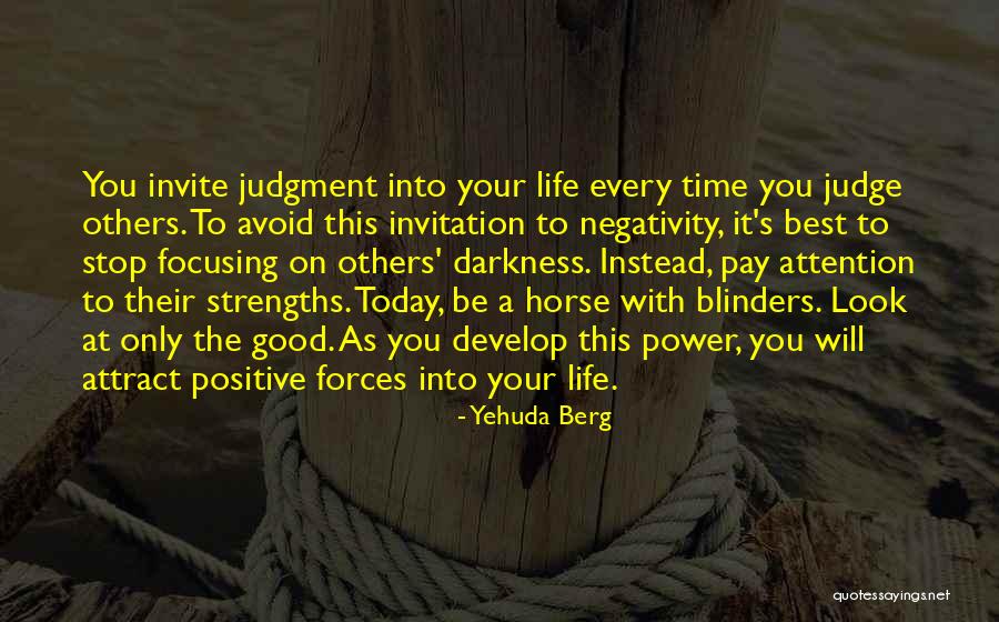 Avoid Negativity Quotes By Yehuda Berg