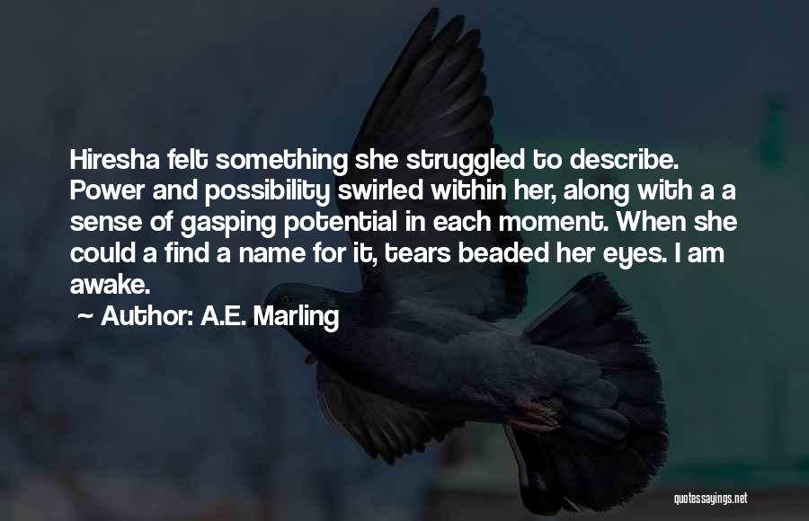 Awake Moment Quotes By A.E. Marling
