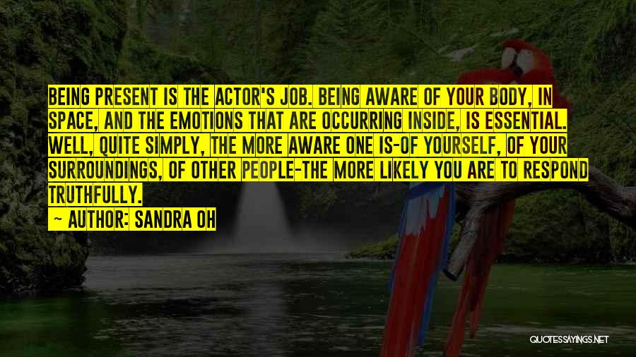 Aware Of Your Surroundings Quotes By Sandra Oh