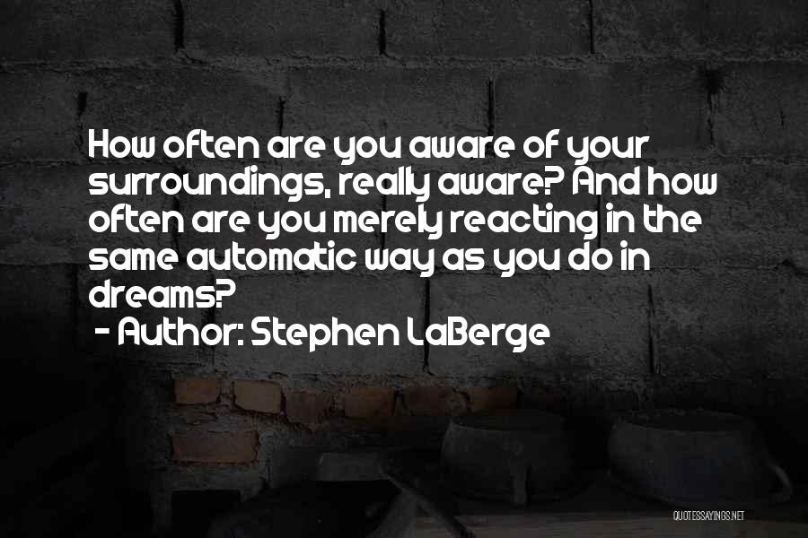 Aware Of Your Surroundings Quotes By Stephen LaBerge