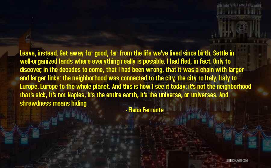 Away From The City Quotes By Elena Ferrante