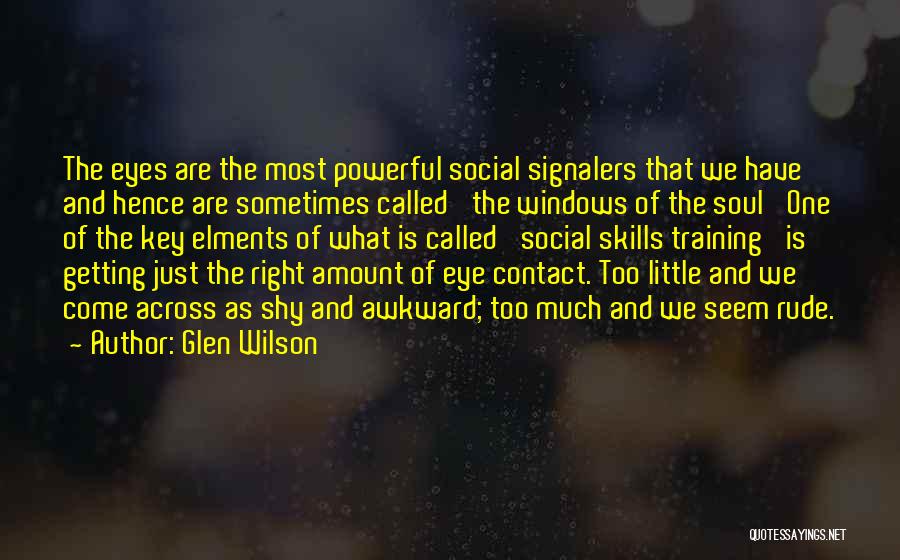 Awkward Eye Contact Quotes By Glen Wilson
