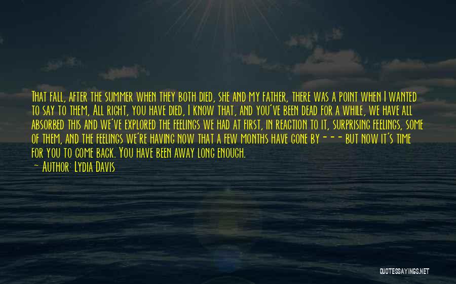 Back After Long Time Quotes By Lydia Davis