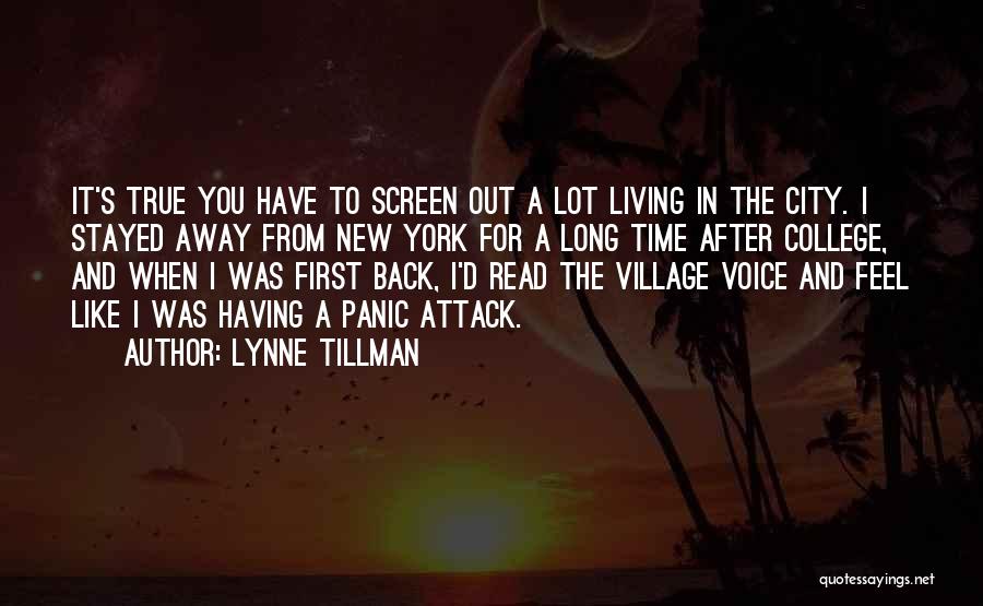 Back After Long Time Quotes By Lynne Tillman