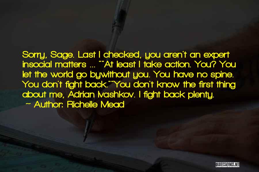 Back In Action Quotes By Richelle Mead