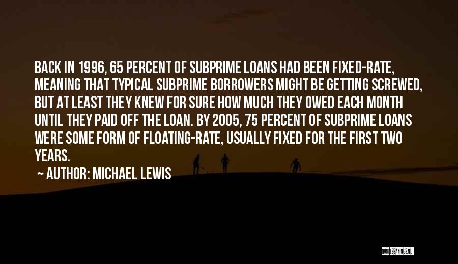Back In Form Quotes By Michael Lewis