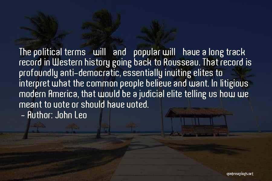 Back In Track Quotes By John Leo