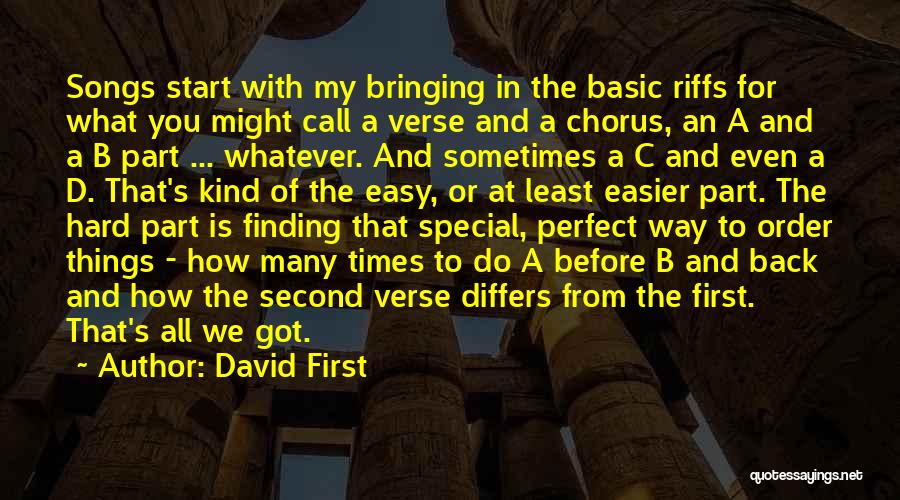 Back To Basic Quotes By David First